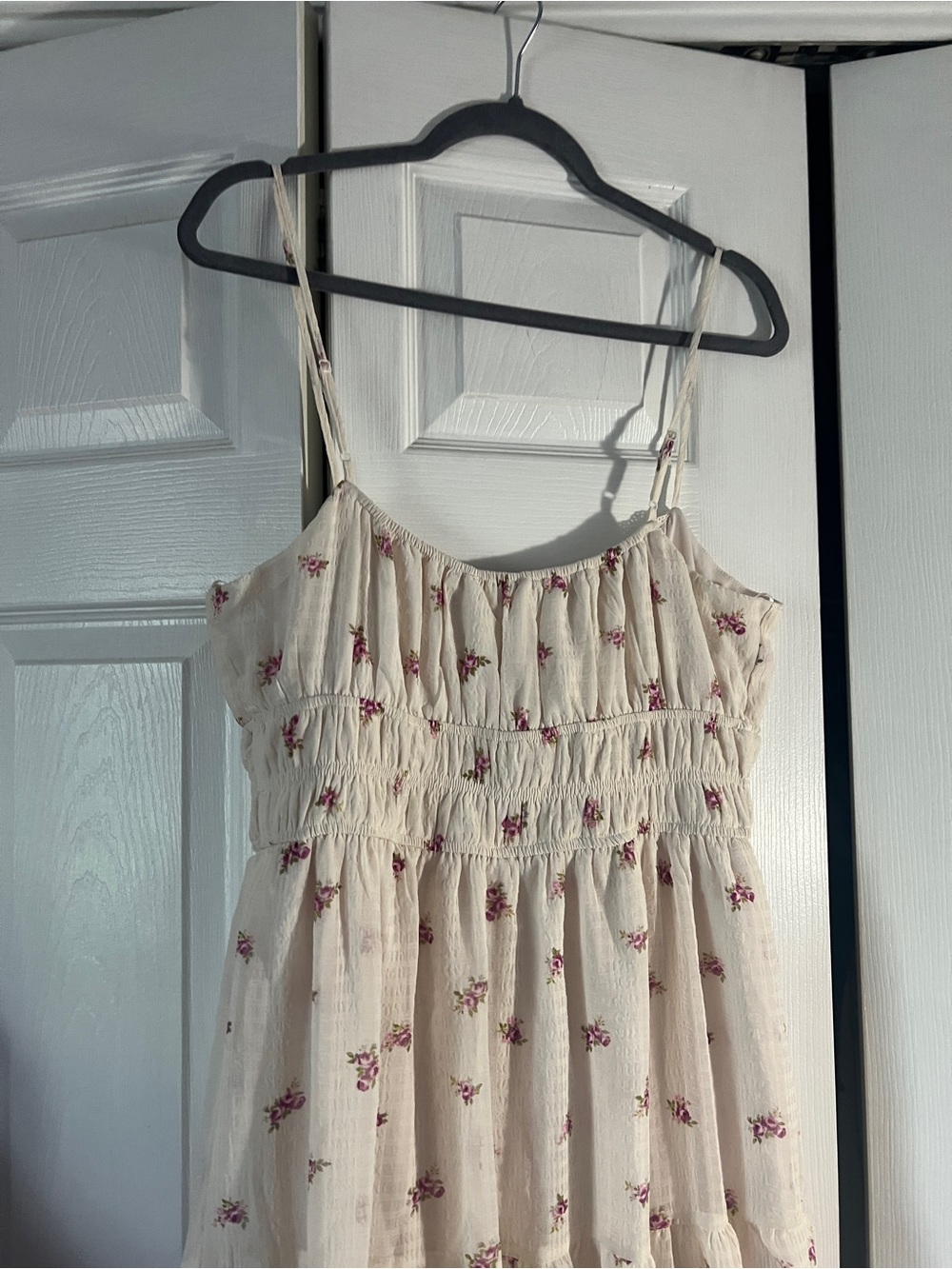 Trixxi Cream Maxi Dress with Pink Floral Print - Picture 11 of 12